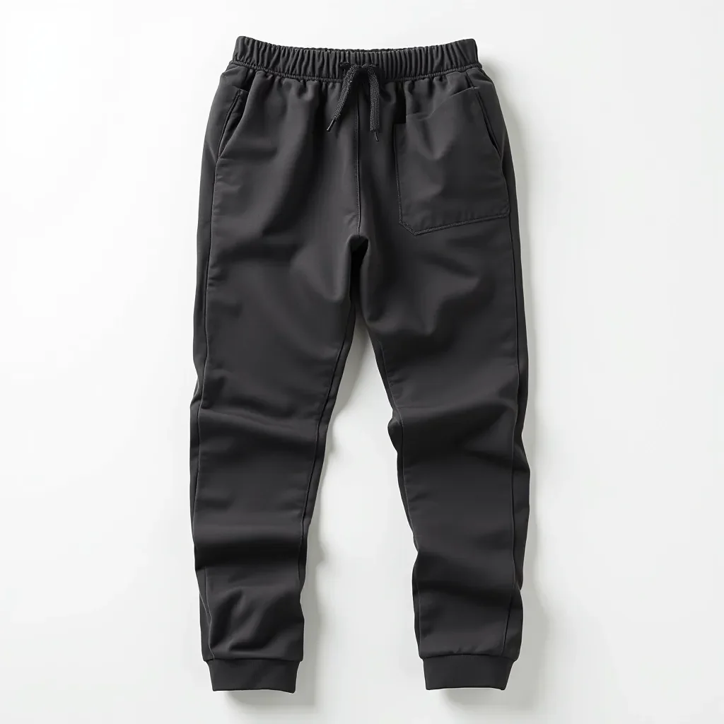 Charcoal grey cotton-blend joggers laid flat showing relaxed fit and comfortable silhouette